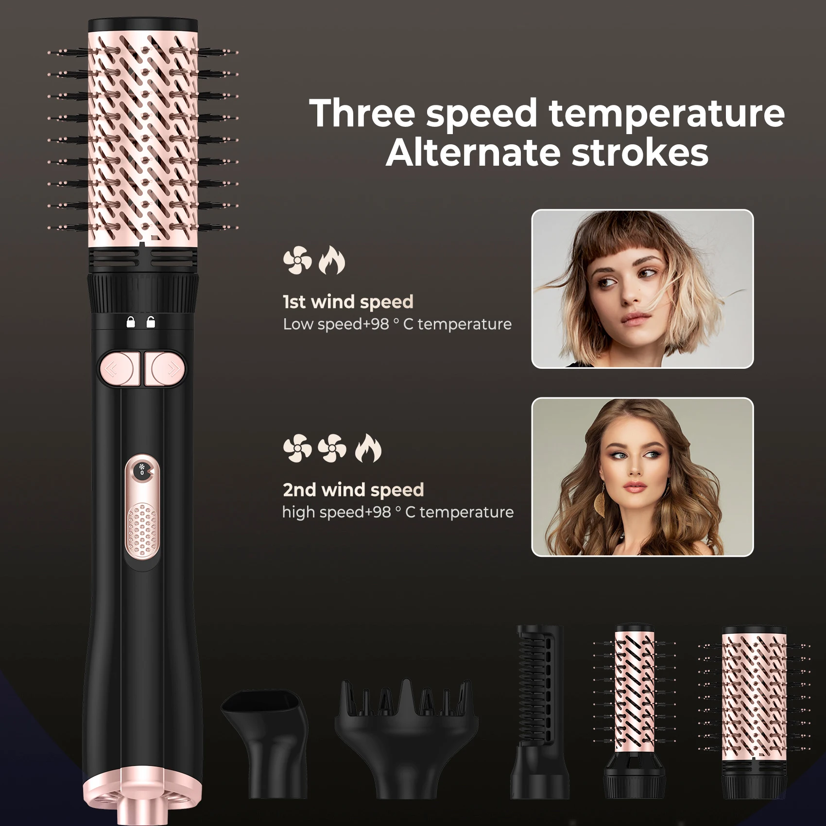 Hair Dryer Brush Blow Dryer Brush in One, 5 in 1 Hair Dryer and Styler Volumizer for Drying Straightening Curling