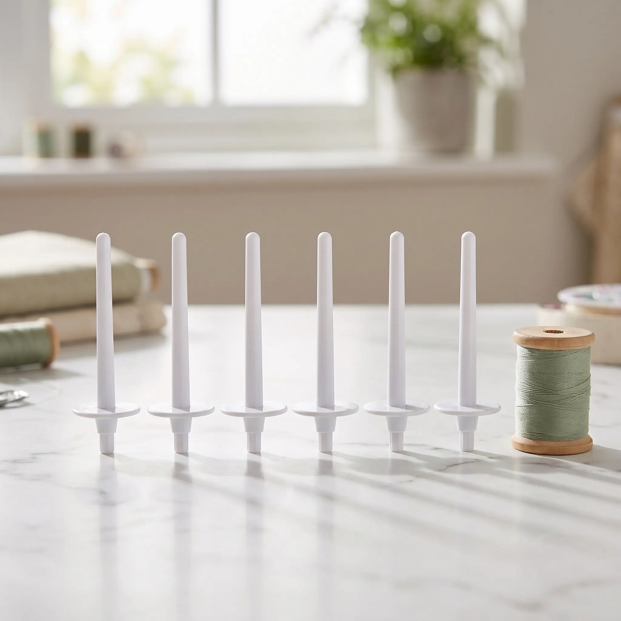 6Pcs Sewing Machine Spool Pin Plastic Bobbin Winder High Quality Workmanship Smooth Operation Floss Winding Machine Spindle