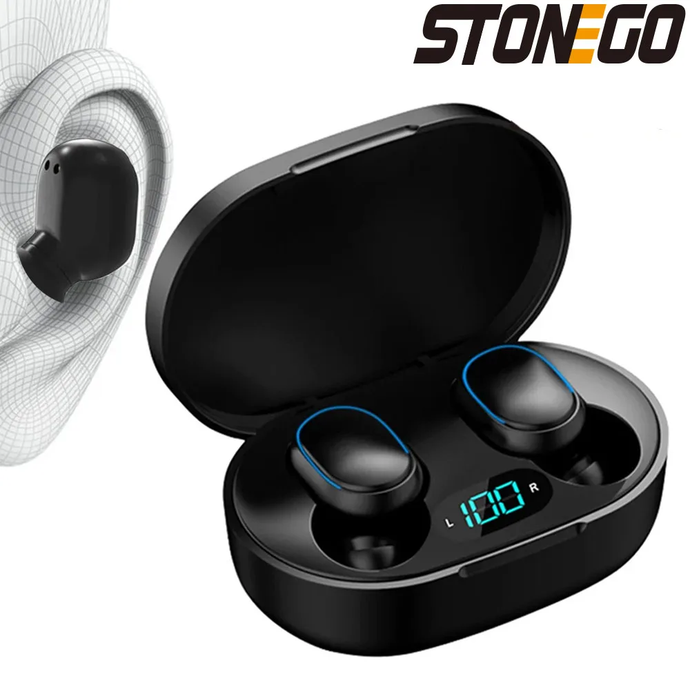 Drótnélküli Bluetooth 5.0 earbuds, érintse kontroly, Digitális kijelző, TWS noise-cancelling hifi sportok Fülhallgató, Kettős szám Búzakalász Életcél