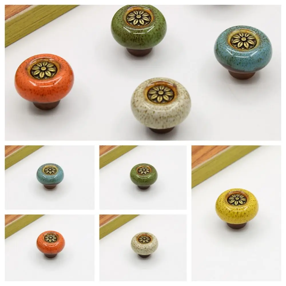 เรียบง่ายเดี่ยวหลุมตู้ KNOB เสือดาวพิมพ์เคลือบสีประตูดึง Handles VINTAGE สังกะสีอัลลอยด์ลิ้นชักตู้ไวน์