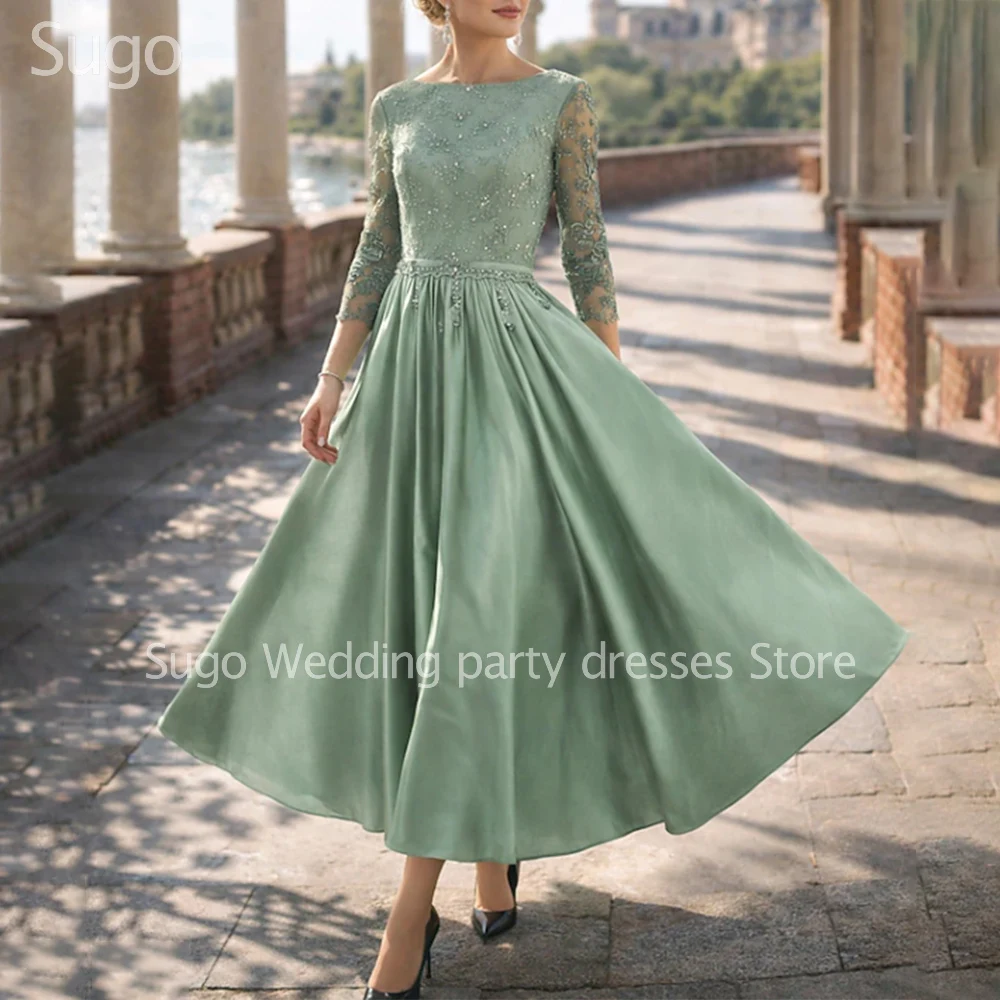 

Customized New In Elegant Beads Mother of the Bride Dresses Ankle-Length A-Line Evening Gala Wedding Guest Groom Dress 2026