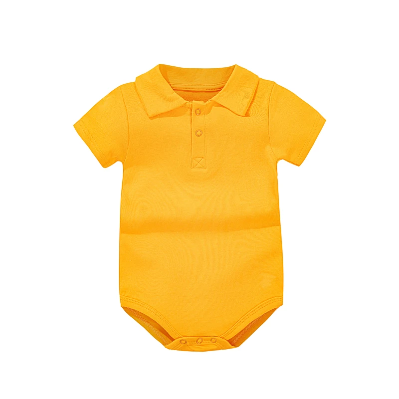 0-24M Baby Bodysuit Polo Collar Girl 100% Cotton Baby Boy Bodysuits Newborn Summer Baby Clothes Short Sleeve Toddler Jumpsuits