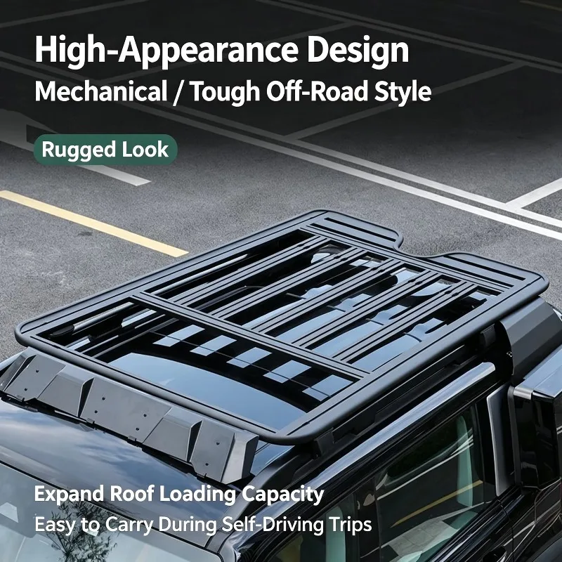 Aluminum Roof Rack Platform for Beijing BJ40E 2025 Extended Range Off-road Luggage Carrier With Side Ladder Spoiler 2.1m