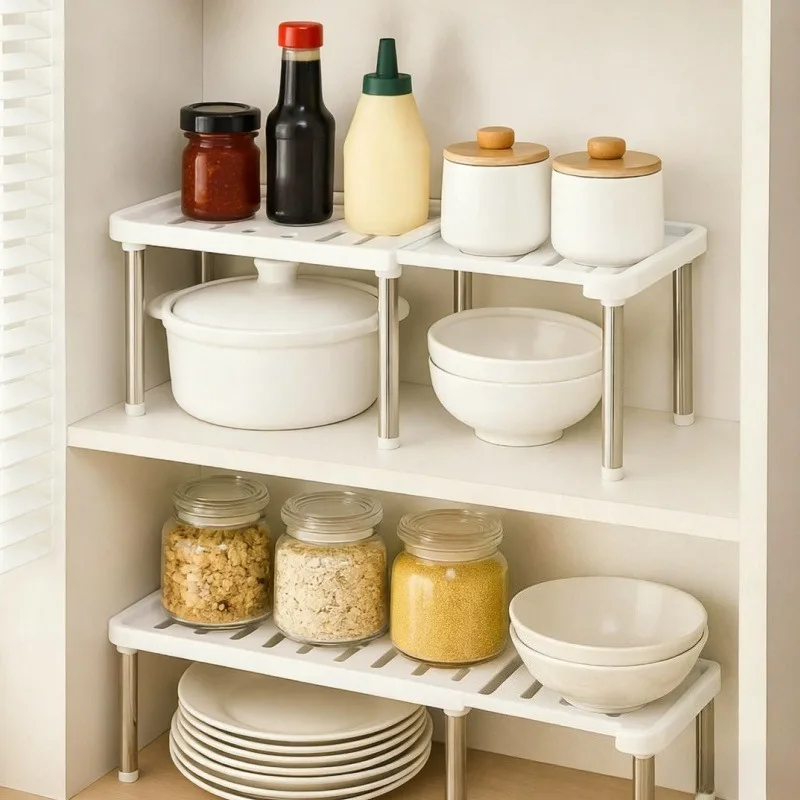 Scalable Shelf Multifunctional Storage Rack Home Appliance Organizer Item Storage Space Saving
