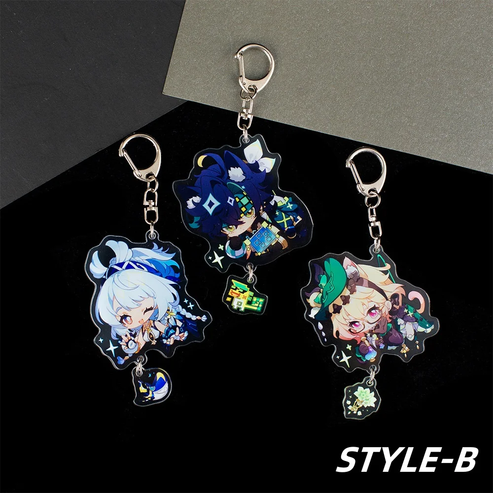 New Genshin Impact Natlan Keychain Kinich Sethos Mualani Kachina Cartoon Anime Cute Pendant Key Ring Backpack Jewelry Badge Gift