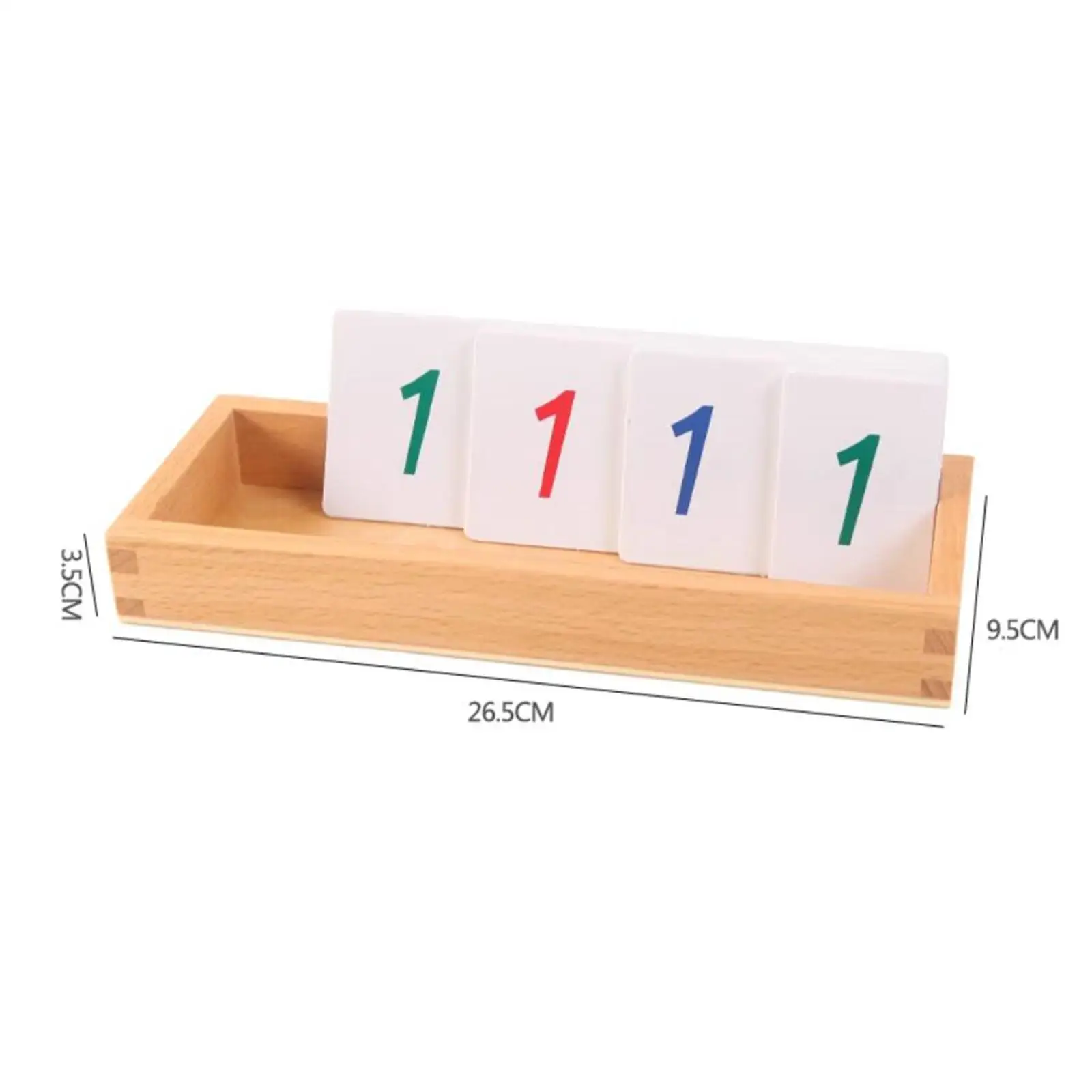 Montessori Wooden Math Number Cartões, contando brinquedos com caixa, aprendendo para meninos, presente para jardim de infância, berçário, caixa