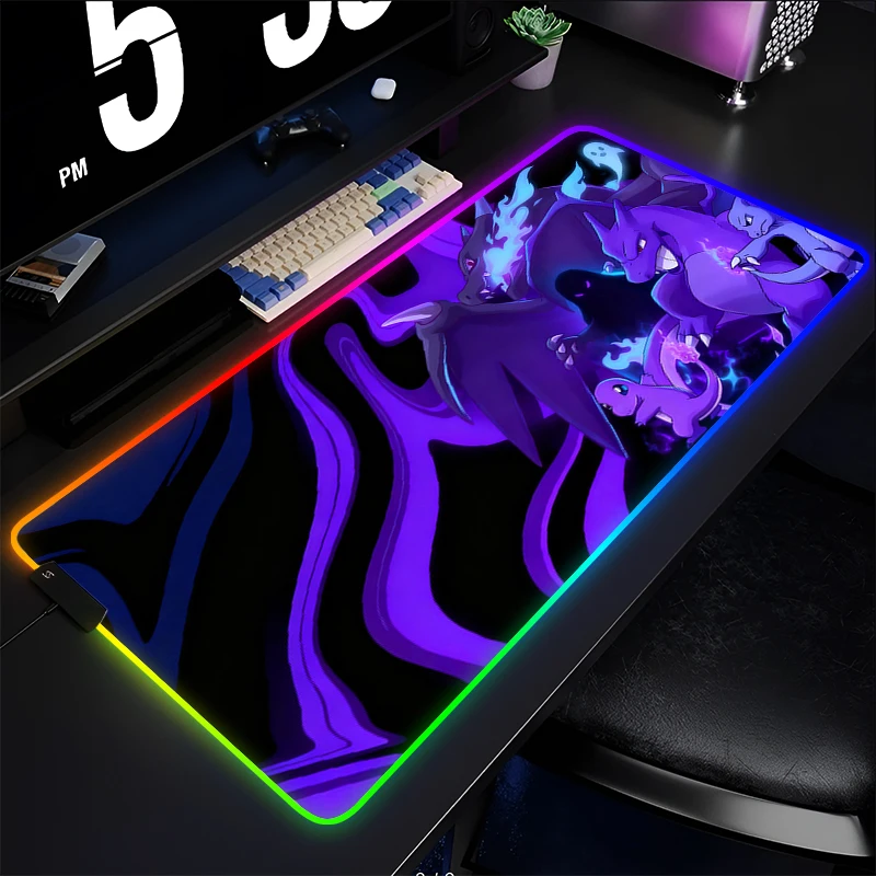 

Резиновый коврик для мыши RGB, игровые аксессуары, коврик для компьютерного стола, офисный коврик для ноутбука, белый коврик Varmilo с LED-подсветкой, коврик для мыши P-Pokemon