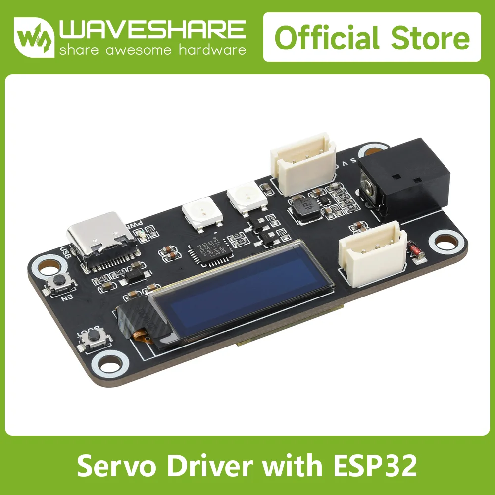 Waveshare ESP32 Servo Driver Expansion Board, Built-In WiFi and Bluetooth, Dedicated Driver Board Designed For Serial Bus Servos