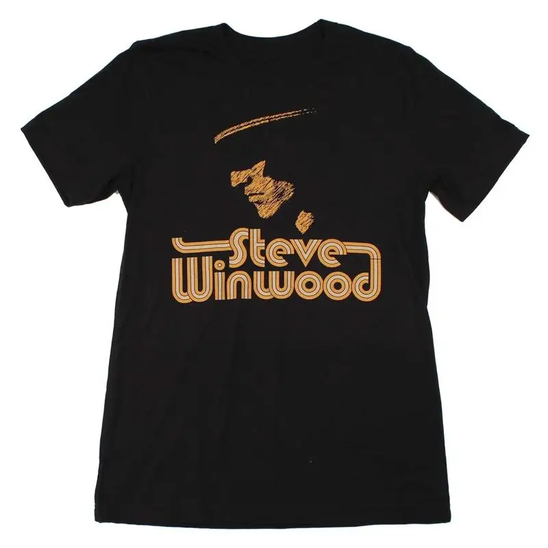 

Vtg Steve Winwood Music Lover Хлопковая черная футболка в полный размер