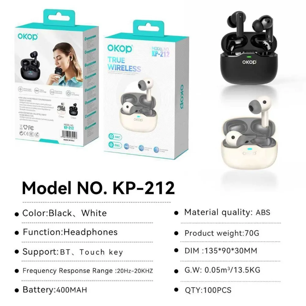 سماعة OKOP AI، سماعة بلوتوث لاسلكية، سماعة رأس بخاصية إلغاء الضوضاء داخل الأذن، سماعة رأس رياضية خارجية، سماعة ألعاب موسيقية عالية الجودة #6