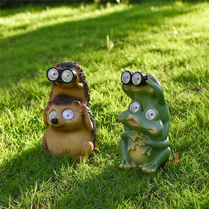 

AB33-Solar Powered Animal Resin Ornaments Outdoor Yard Garden Decor Figurines Statue Decoration