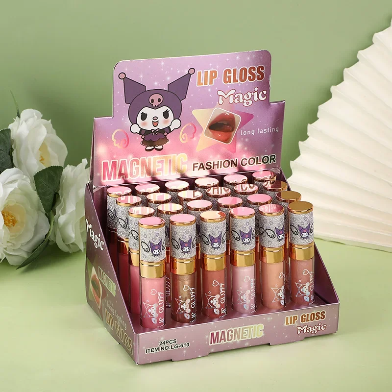 24pcs SHINY Sequins Lipgloss ชุด 6 สีหญิง Non-Sticky LIPS ลิปสติกแต่งหน้า Shimmer กันน้ํา Long Lasting