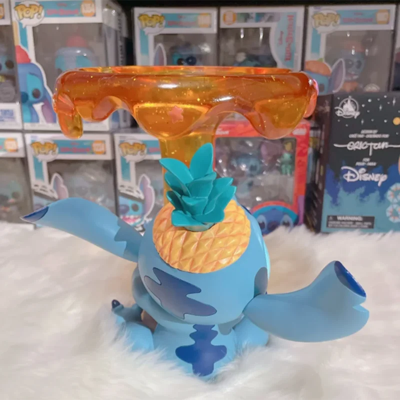 Disney Stitch Pineapple Fountain  set hand do a birthday gift Action Figure Fashion Brand Pvc Christmas Gift Tabletop decoration