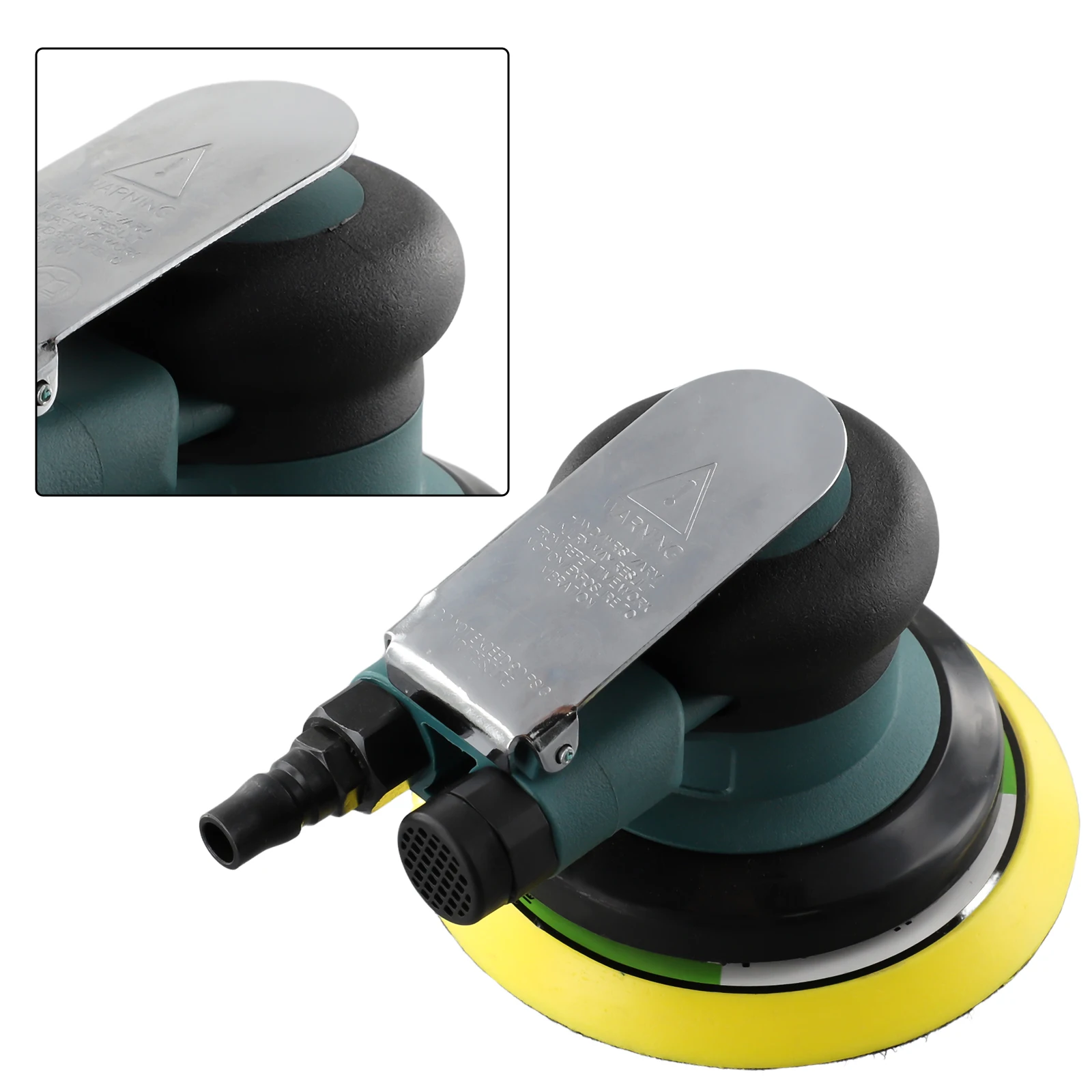 Professional 5Inch Air Sander  Powerful Pneumatic Sander Tool for Woodworking Polishing  Rust Removal  and Car Waxing