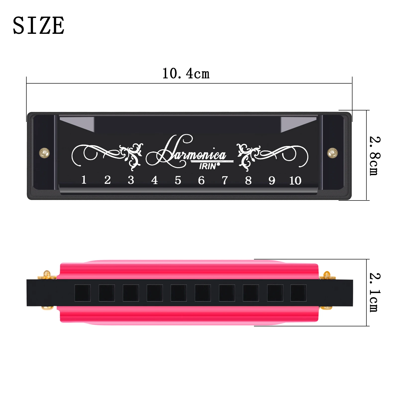 IRIN 10 Hole 20 Tone Harmonica Colorful C Key Harmonica Woodwind Instrument Suitable for Beginners Teaching Playing Gift