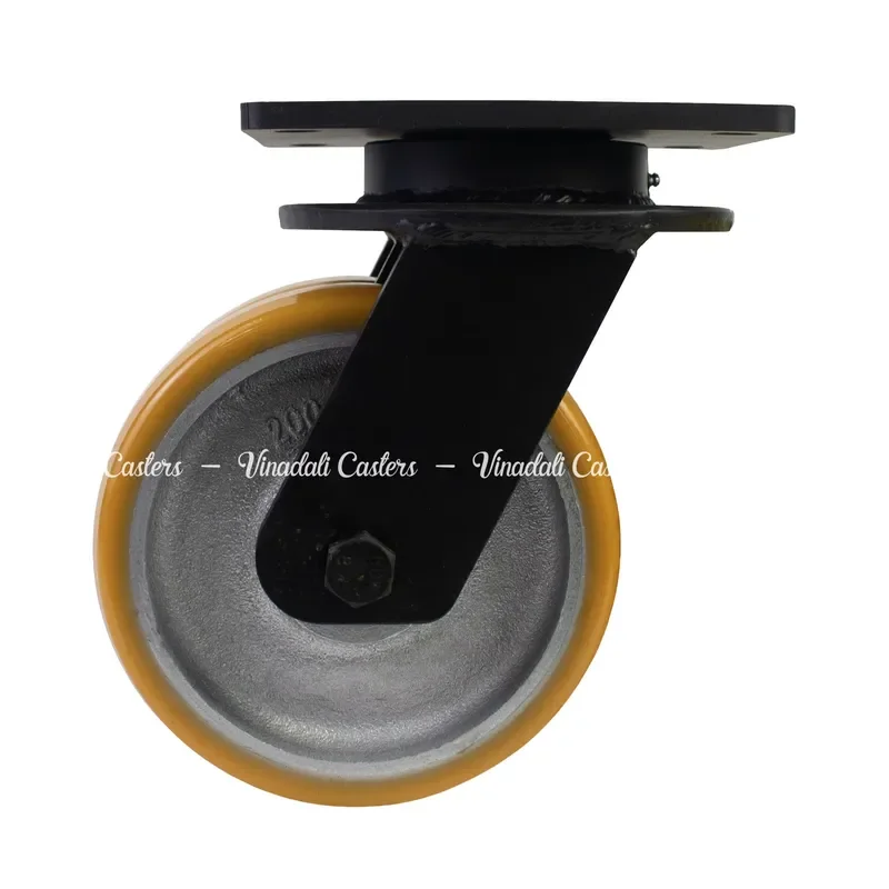 High Quality 8 Inch Extra Heavy PU Caster Wheels Factory-Priced Steel Casters for Shipping Containers Load 2.5 Tons