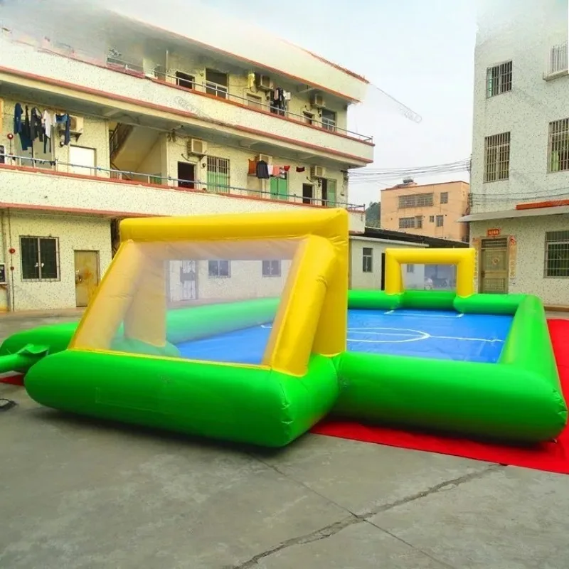 

Inflatable PVC Football Field Model with Printed Logo Includes Blower Tarp And Repair Accessories
