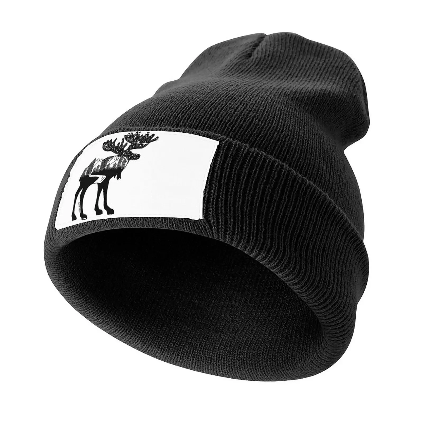 

Moose and mountains Knitted Cap Hat Man Luxury Hat Man For The Sun western Hat Caps For Men Women's