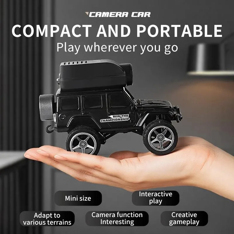  Alloy FPV Mini Climbing Alloy Video Car With LED Light and 1080P HD Camera Radio Remote Control Vehicle Toy for Kids Best Gift