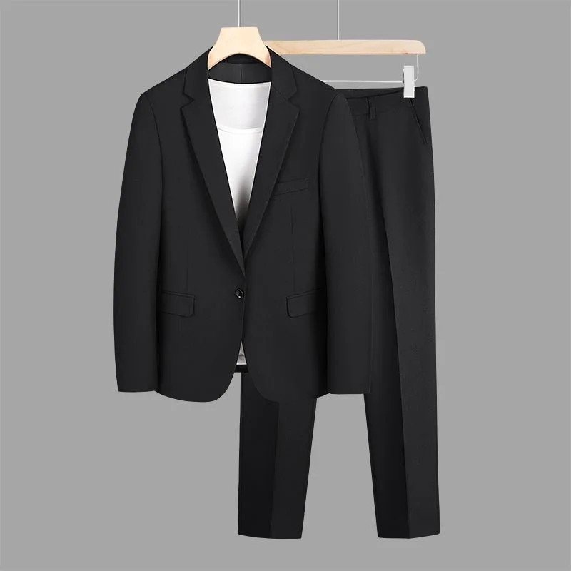 Male groom's two-piece casual formal wedding business suit high-end