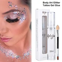 10ML Glitter Body Glue Eyeshadow Gel For Eye Face Body Powder Shimmer Temporary Tattoo Set Lasting Primer Glue