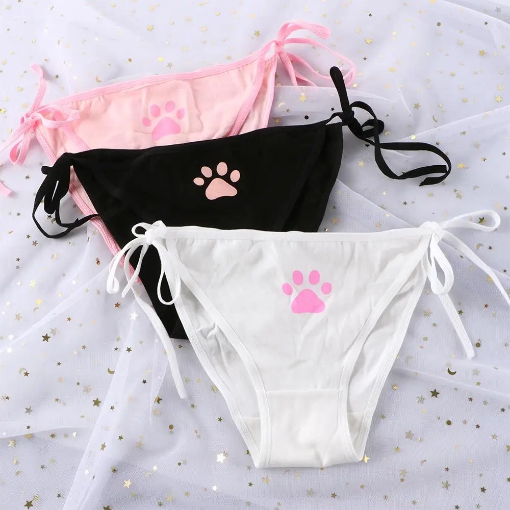 Animation Low Waist Strap Bandage Lingerie Women's Panties Cute Claw Briefs Underwear