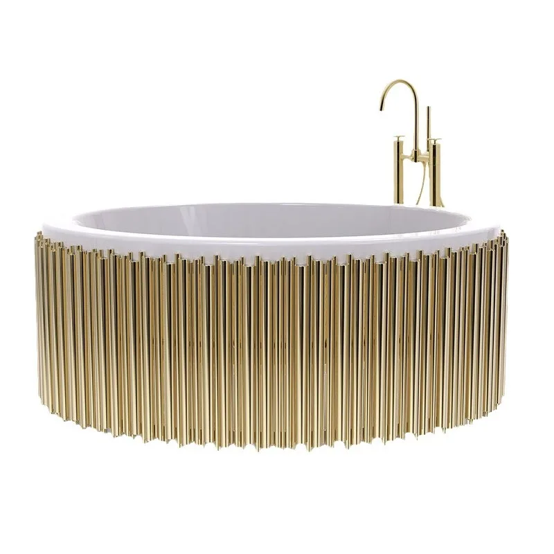 Villa large apartment bathroom premium bathtub light luxury high-end hotel metal independent bath basin
