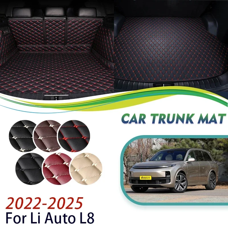 

Car Rear Trunk Storage Pads For Li Auto L8 Lixiang L8 2022 2023 2024 2025 Anti-dirty Trunk Mats Leather Carpets Auto Accessories