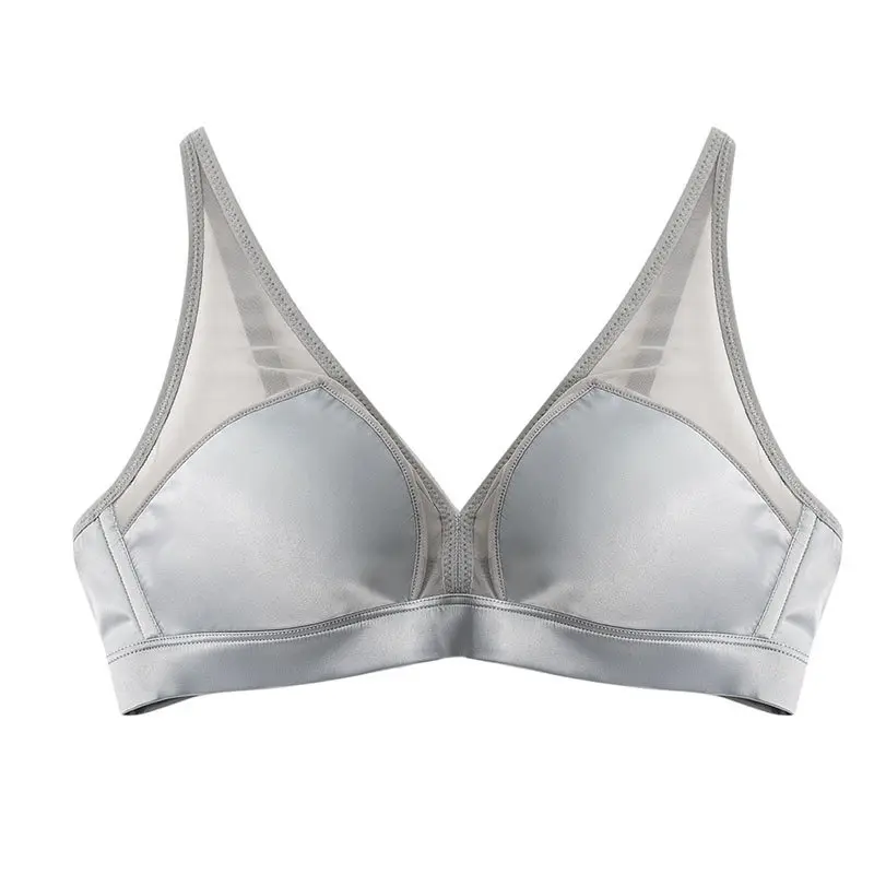 Sexy Women'S Bra Ultra-Thin No Steel Ring Underwear Pure Color Breathable Mulberry Silk Backless Intimate Lingerie
