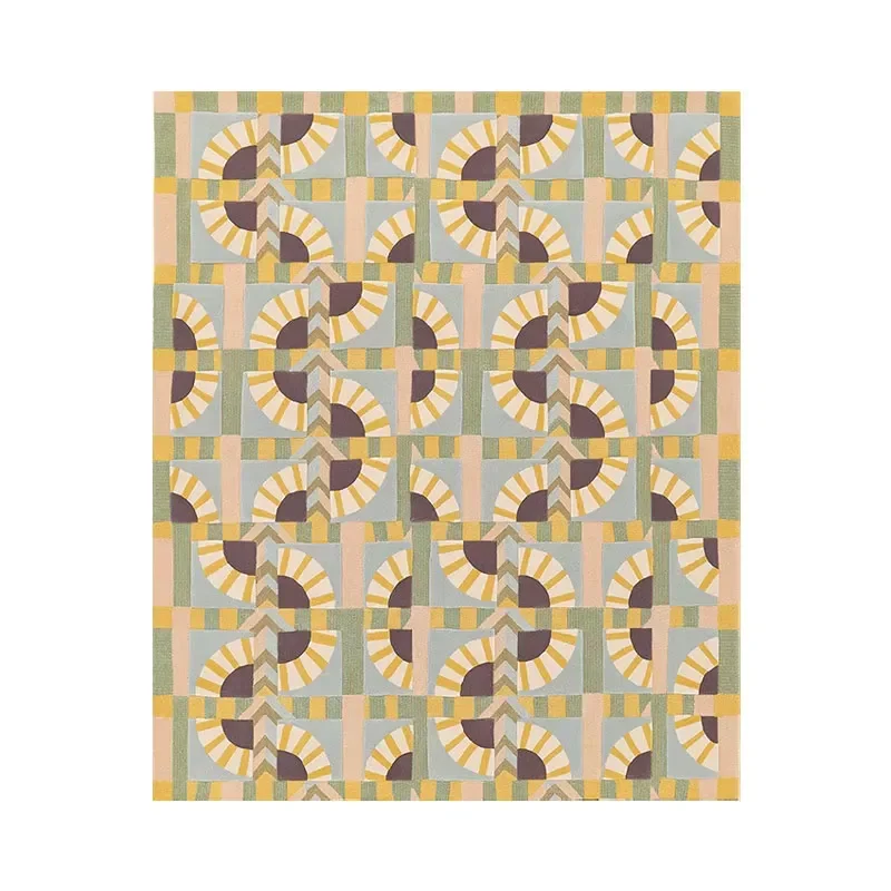 Custom Designer Hand Carpets Soft Non-Slip Backing Area Rugs Jacquard Technics MOQ 1 Piece