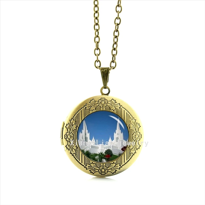 Locket necklace for time and all eternity pendant necklace LDS mormons weddings  choose u own temple T396