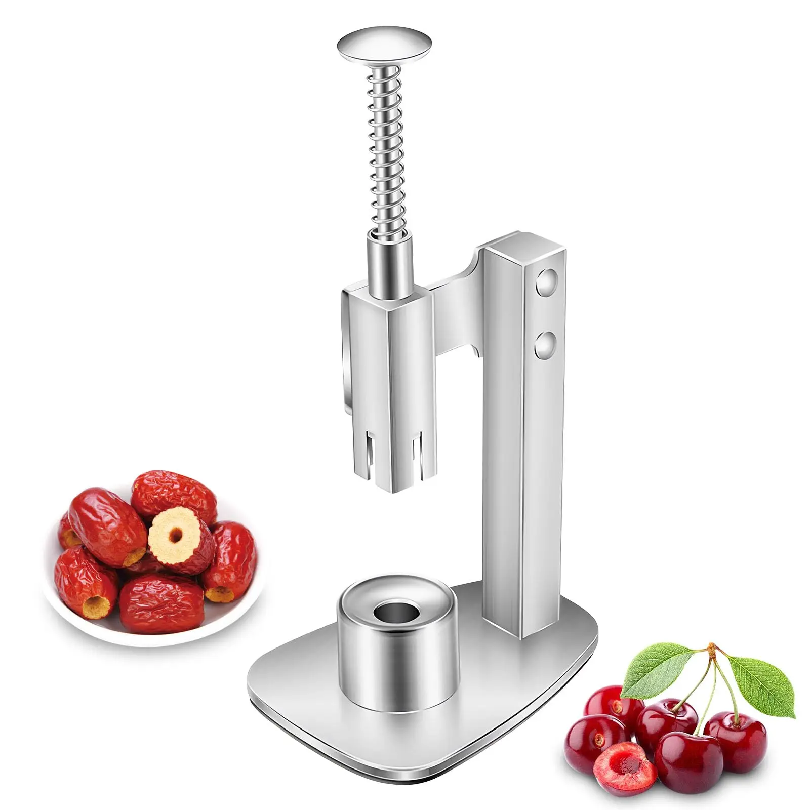 Stainless Steel Red Dates Corer, Cherry Pitter Remover, Olive Pitter Tool, Portable Fruit Corer Remover for Cherries, Hawthorn