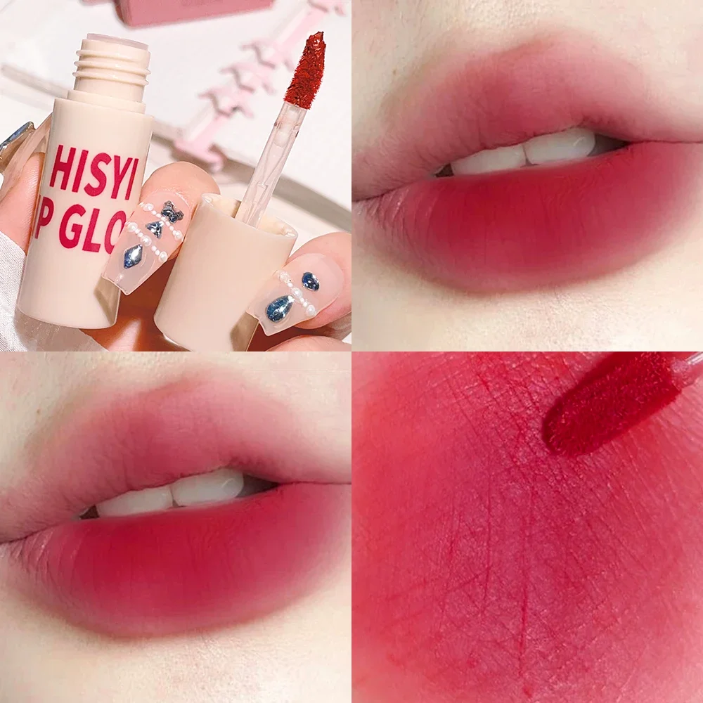 Esmalte labial de veludo fosco de 6 cores, batom natural de longa duração com alto pigmento, maquiagem universal portátil para esmalte labial