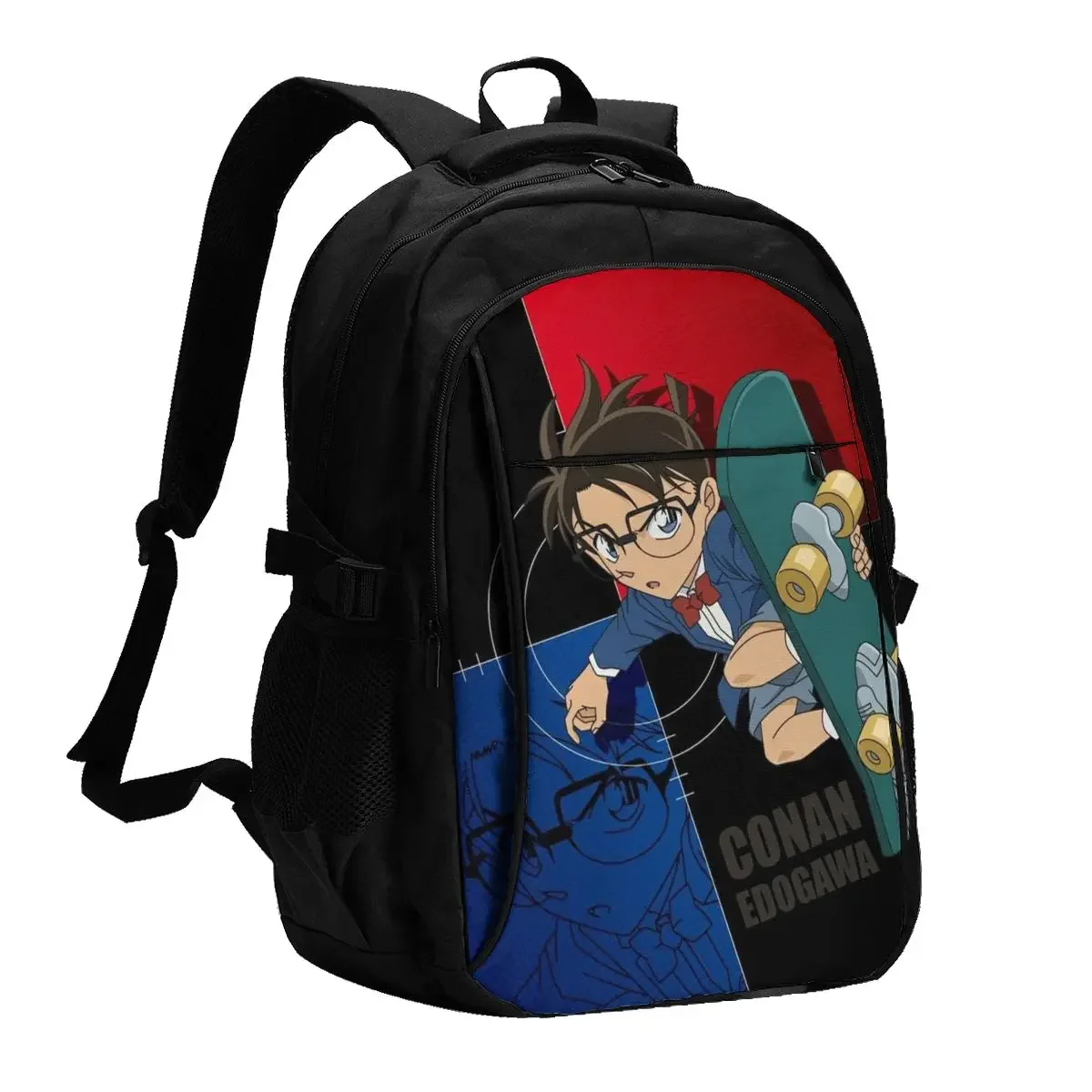 

Detective Anime Conan Travel Laptop Backpack, Business Water Resistant Laptop Backpack with USB Charging Port, College Bag