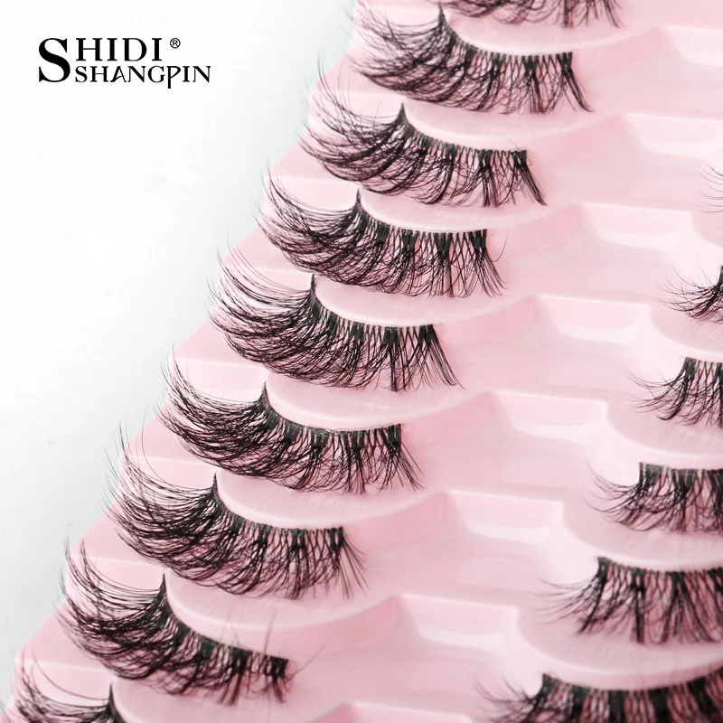 Medias pestañas postizas 5/10, suaves, naturales, ojo de gato, herramienta de maquillaje, extensión, esponjosas 3