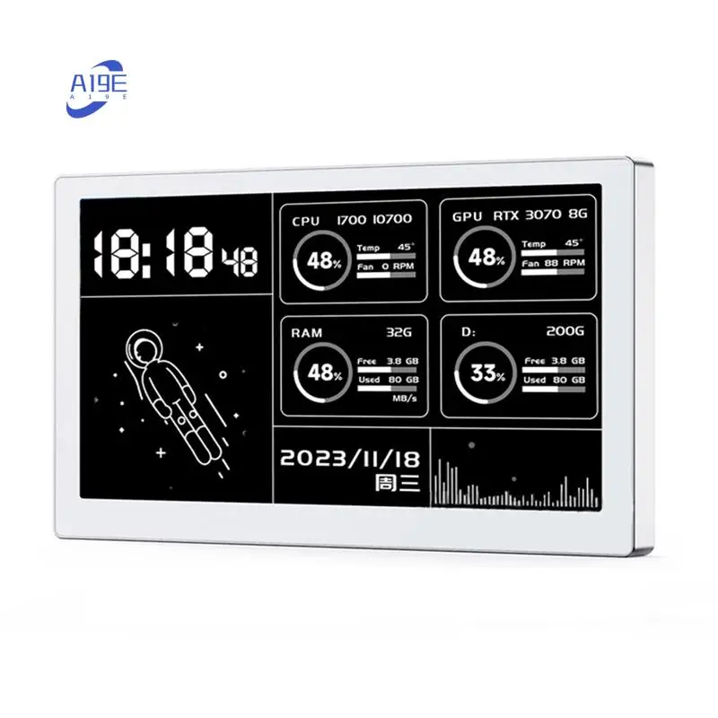 

A19E-7-дюймовый IPS-дисплей USB-корпус Вторичный экран RGB Атмосферный экран 800X480 с функцией звукоснимателя