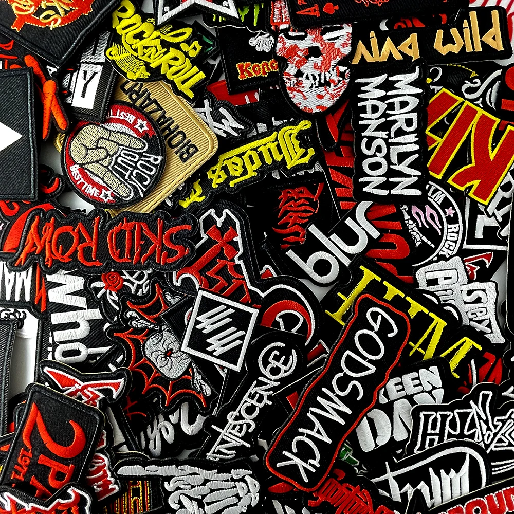 100pcs Random Mix Band Patch for Clothing Fabric Appliques Iron on Patches for Clothes Decoration Apparel Washable Colorfast