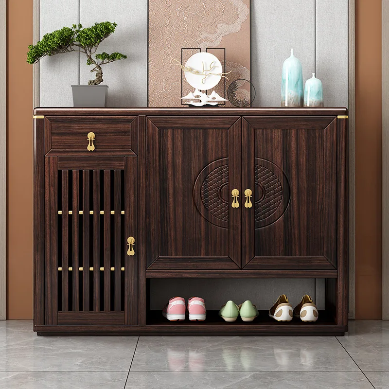 Asian Style Shoe Cabinet Wood Large Household Space Saving Shoe Cabinet Drawers Corridor Unit Schuhschrank Furniture For Home