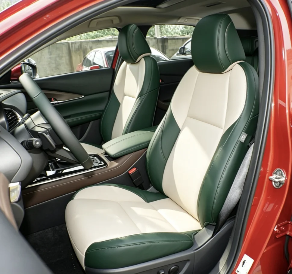 Für Mazda CX30 2020~2023 Maßgefertigte Autositzbezüge Luxuriöses Nappaleder 100% Passgenau Innenraumzubehör 360 ° Vollständige Abdeckung – Detail 4