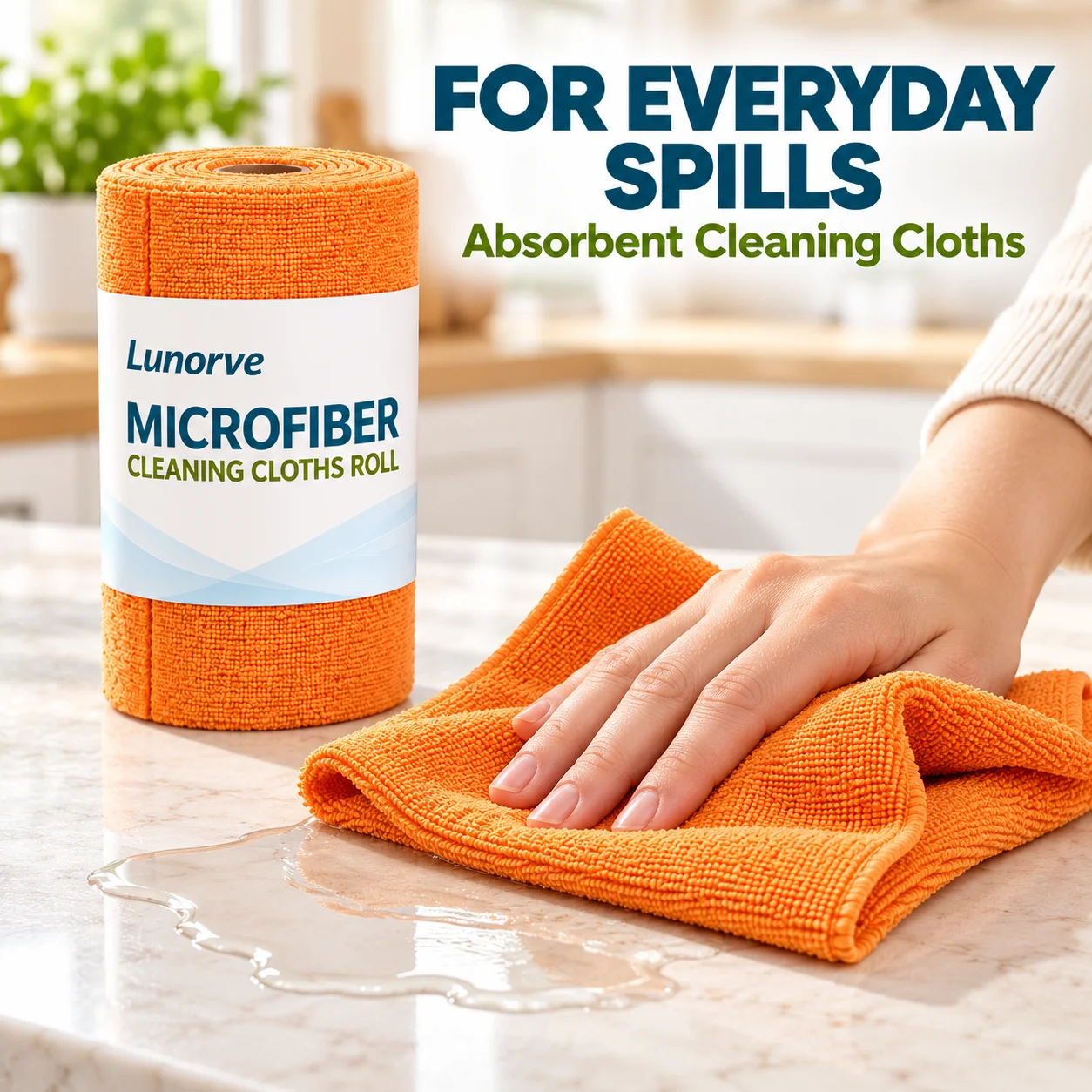 30pcs Reusable Dishwashing Cloth, Household Kitchen Cleaning Cloth Microfiber Towel Roll Dishwashing Rag, Easy to Clean