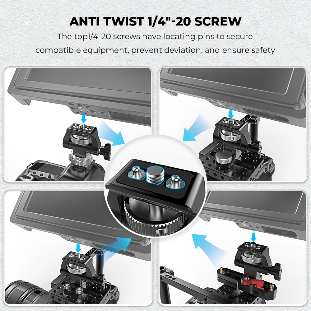 CAMVATE DSLR Camera Mount Swivel and Tilt Adjustable Monitor Holder with Shoe Mount With NATO Mount Monitor  Attachment