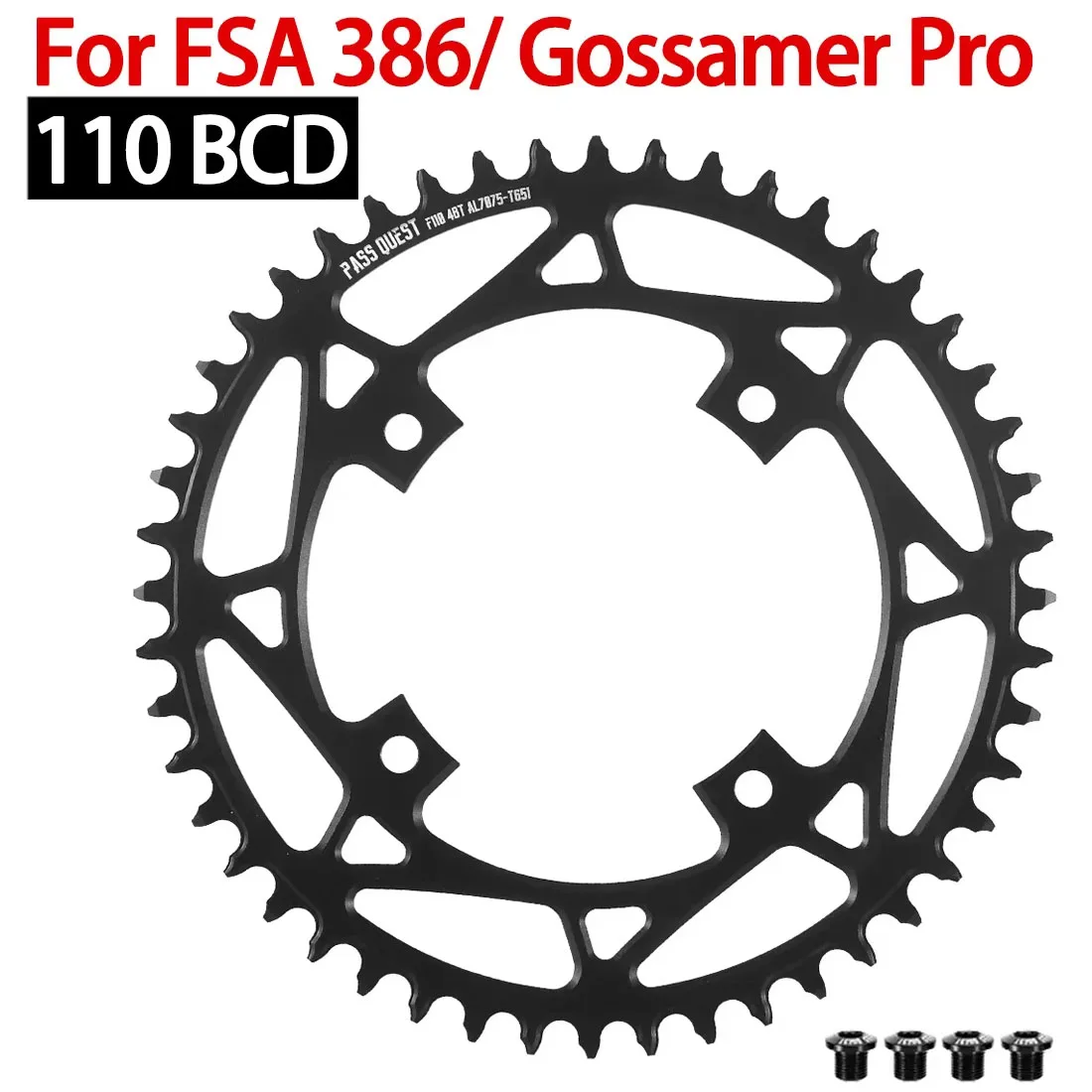 PASS QUEST 110 bcd chainring for FSA Gossamer Pro crankset 386 110bcd Narrow Wide direct mount road bike crown chain ring