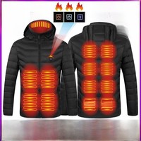 Heatable Cotton Jacket Unisex Warmth Intelligent Single Control Heating Coat Polyester Fiber Filling Hooded Non Detachable