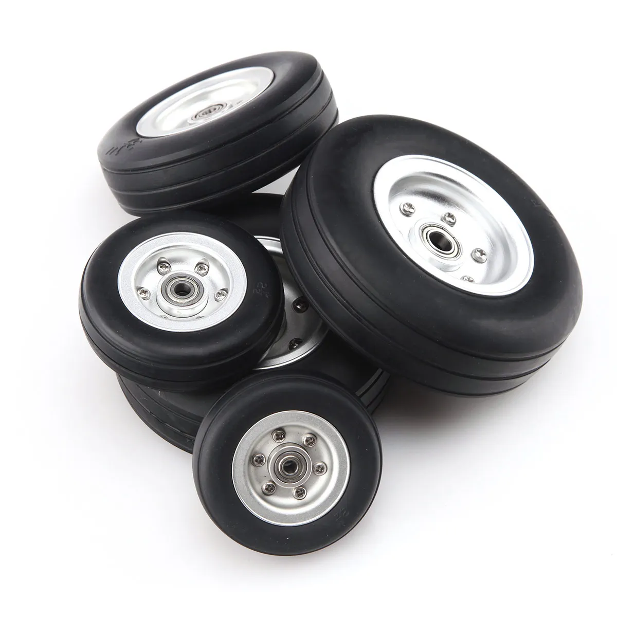 1Pc Rubber Wheels with Aluminum Hub For RC Model 2\'\'/2.25\'\'/2.75\'\'/3\'\'/3.75\'\'/4\'\'