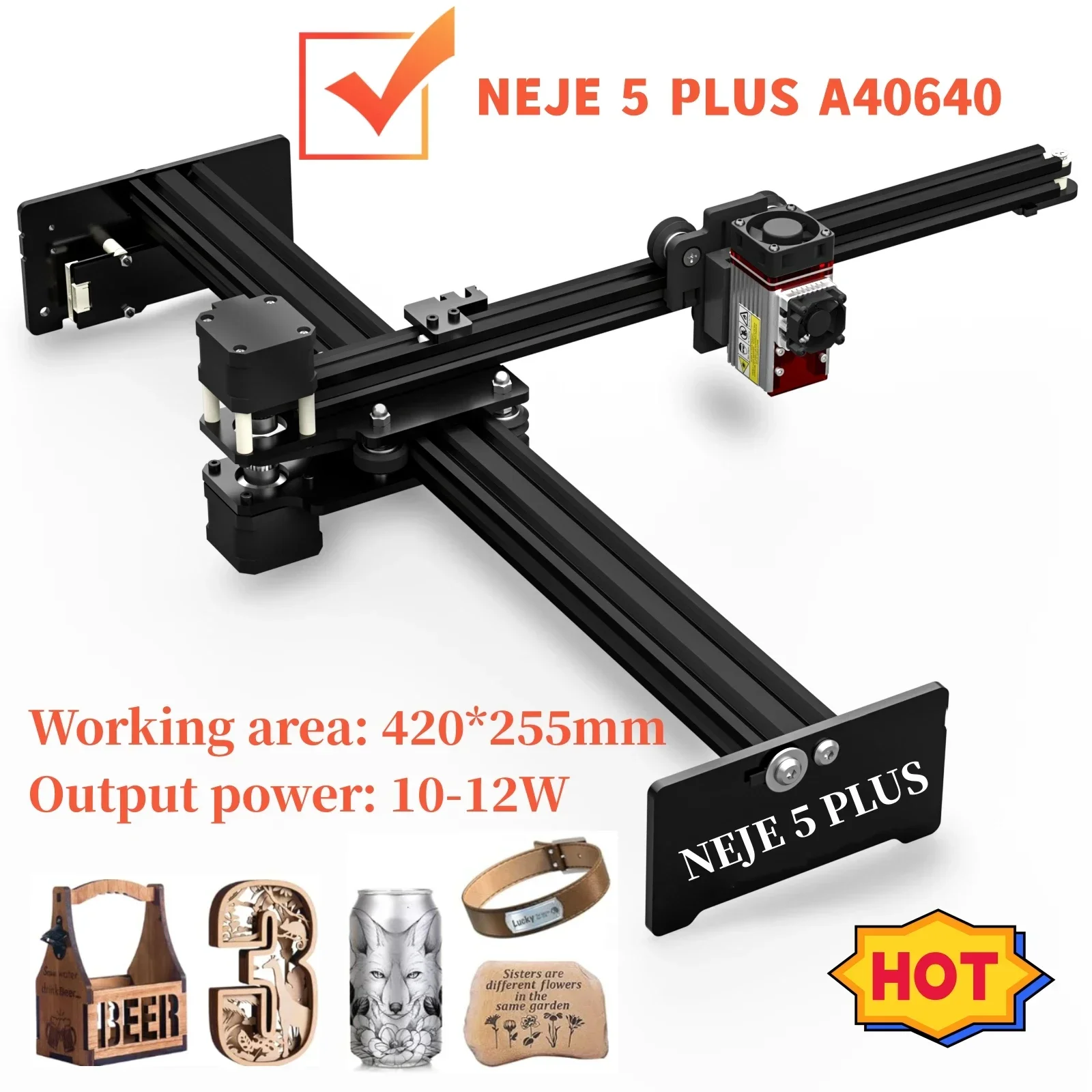 

NEJE 5 PLUS laser engraving machine 6W/10W 420*255mm laser cutting machine for acrylic wood board woodworking engraving machine