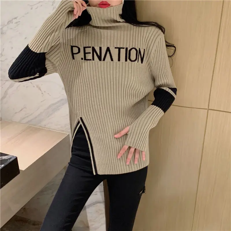 Autumn Winter Thin Undercoat Casual Long Sleeve Tops Ladies Fashion Turtleneck Pullovers T-Shirts 2023 New Women's Clothing