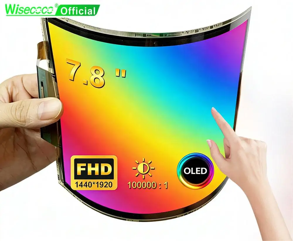 7.8 Inch OLED Display Flexible Touchscreen 1920x1440 AMOLED Bendable Screen With MIPI Type C Board Slim Panel Soft