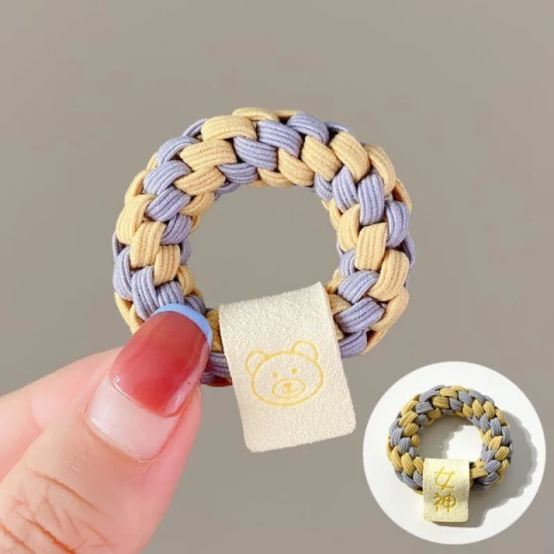 Веревка для волос ярких цветов для детей, плетеные резинки для волос, модная милая веревка для волос для девочек, аксессуары для волос