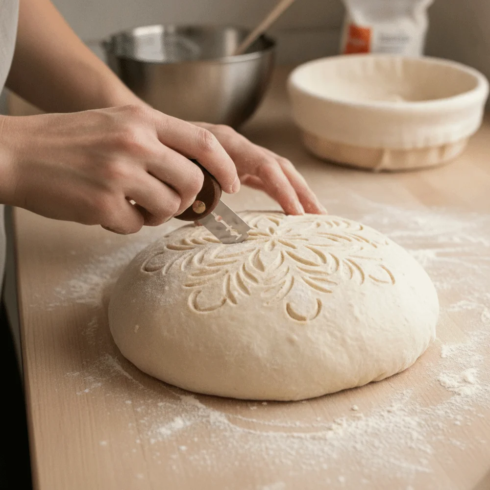 Folding Wood Handle Bread Lame Detachable with 5 Replaceable Blades Dough Scoring Cutter Vintage Professional Sourdough Scorer