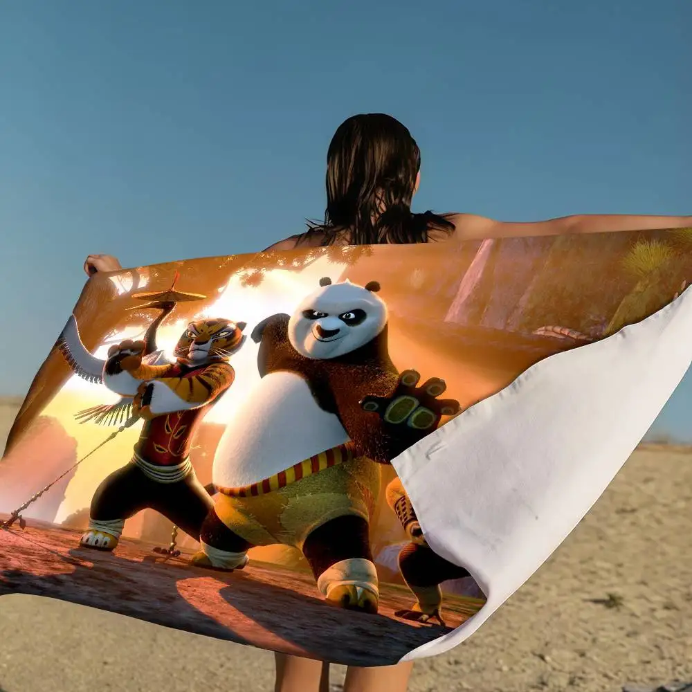 

China Style Kung Fu Master Panda Cartoon Beach Towel Cute Kawaii Room Decor Bath Girls Children Hand Towels For Bathroom Shower